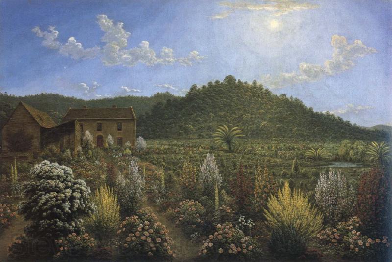John glover a view of the artist s house and garden in mills plains,van diemen s land Spain oil painting art